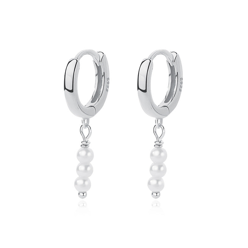 Mini pearl hoops