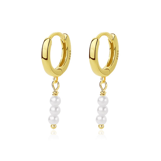 Mini pearl hoops